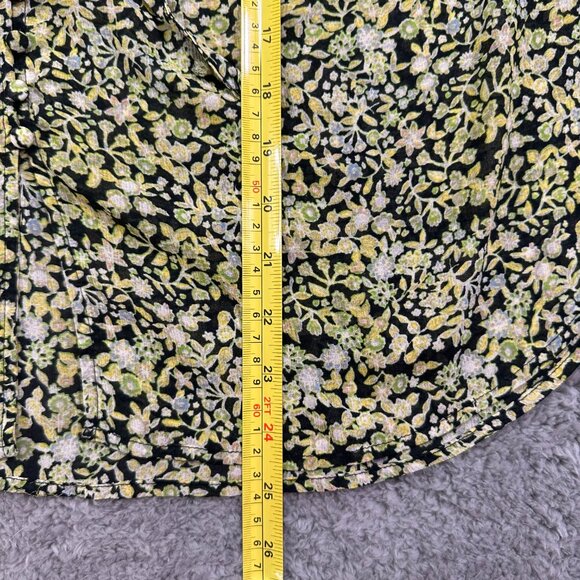 Free People Lela Green Coral Floral Long Sleeve Shirt Size Small - Picture 9 of 12